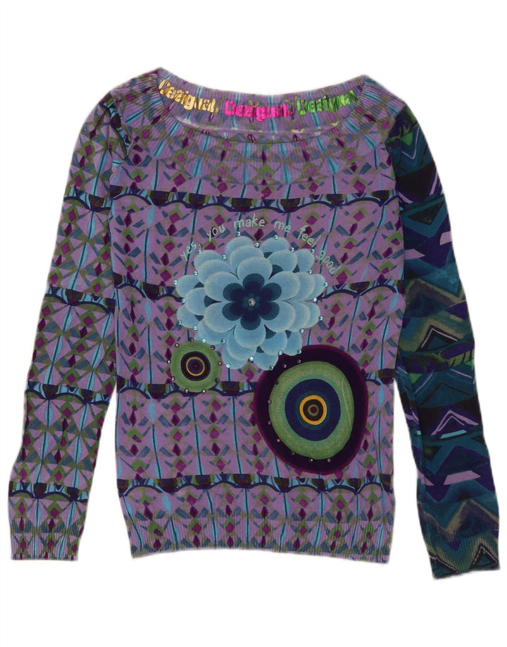 Desigual Womens Off Shoulder Top UK 18 Grande Multicolorido Boêmio