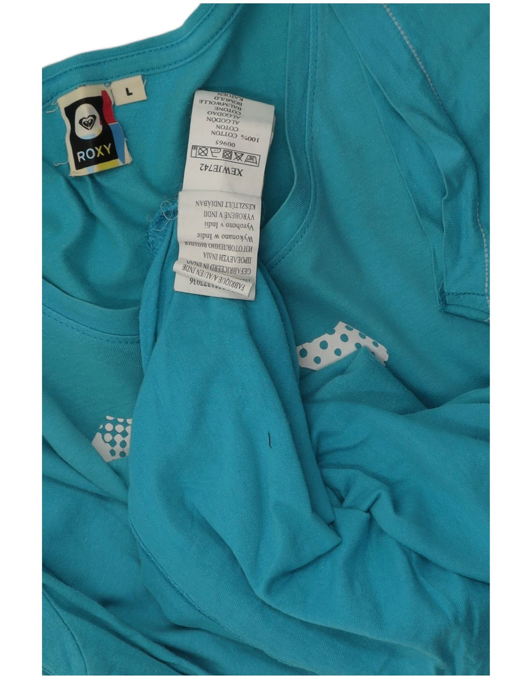 Camiseta feminina Roxy com estampa gráfica UK 16 grande algodão azul