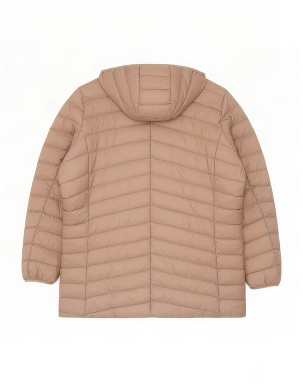 Marks & Spencer Womens Hooded Padded Coat UK 18 XL Beige Polyamide
