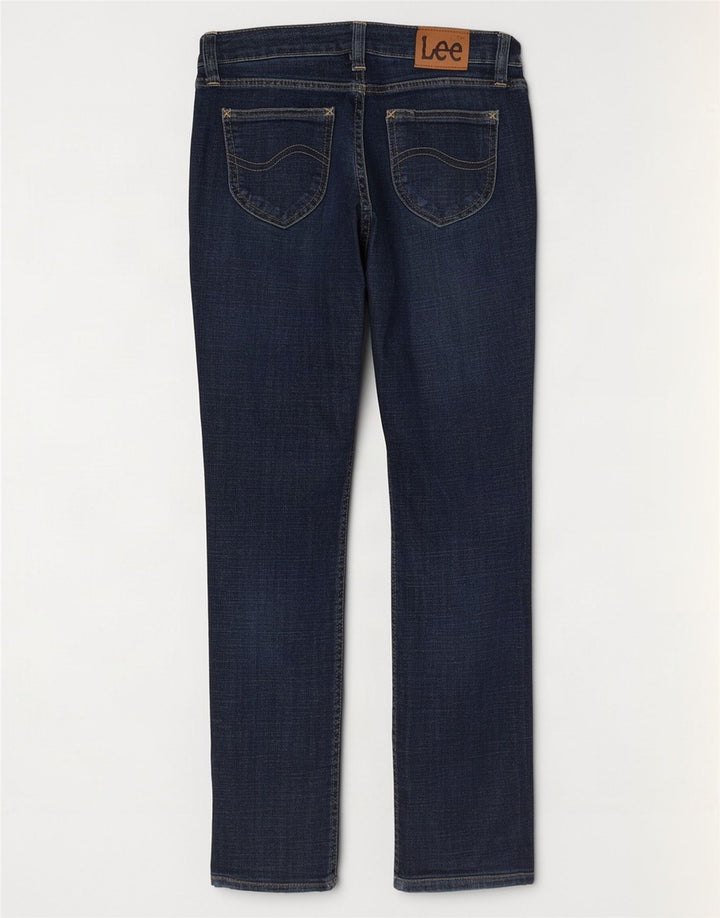 Lee Womens Norma Slim Straight Jeans W29 L28 Azul Marinho Algodão
