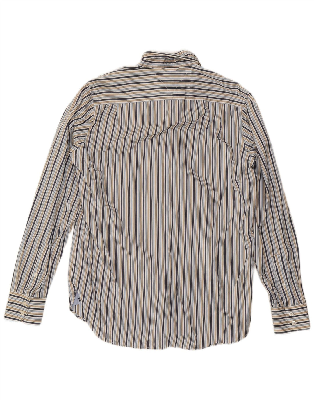 Camisa masculina TOMMY HILFIGER pequena listrada azul de algodão