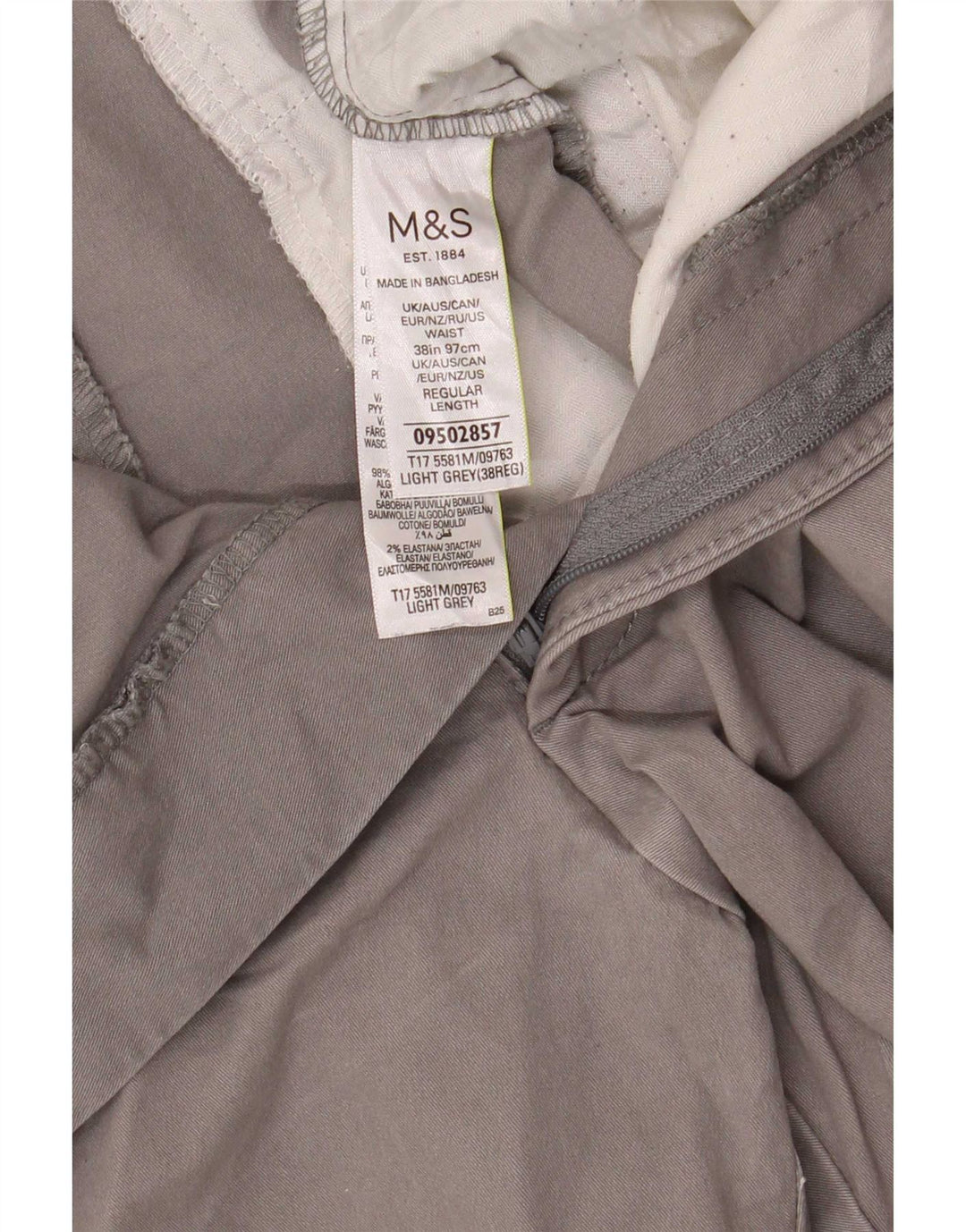 Shorts Chino Masculino Marks & Spencer W38 XL Algodão Cinza