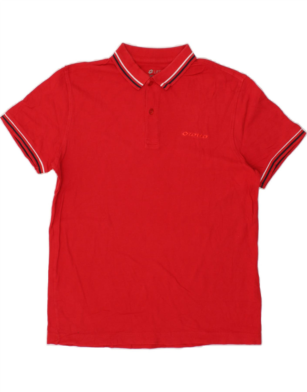 LOTTO Mens Polo Shirt Medium Red Cotton Vintage Lotto and Second-Hand Lotto from Messina Hembry 