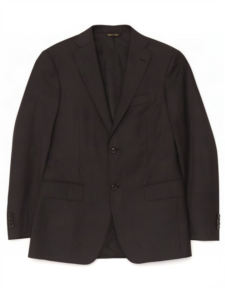 Jaqueta blazer masculina de 2 botões Loro Piana IT 48 lã virgem preta média