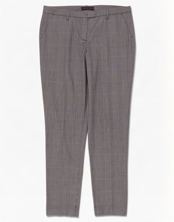 Trussardi Calça Chino Feminina Slim IT 44 Médio W32 L31 Azul Houndstooth