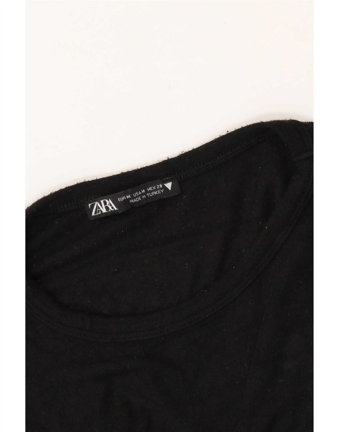 Camiseta Zara Feminina Crop Top UK 12 Médio Preto
