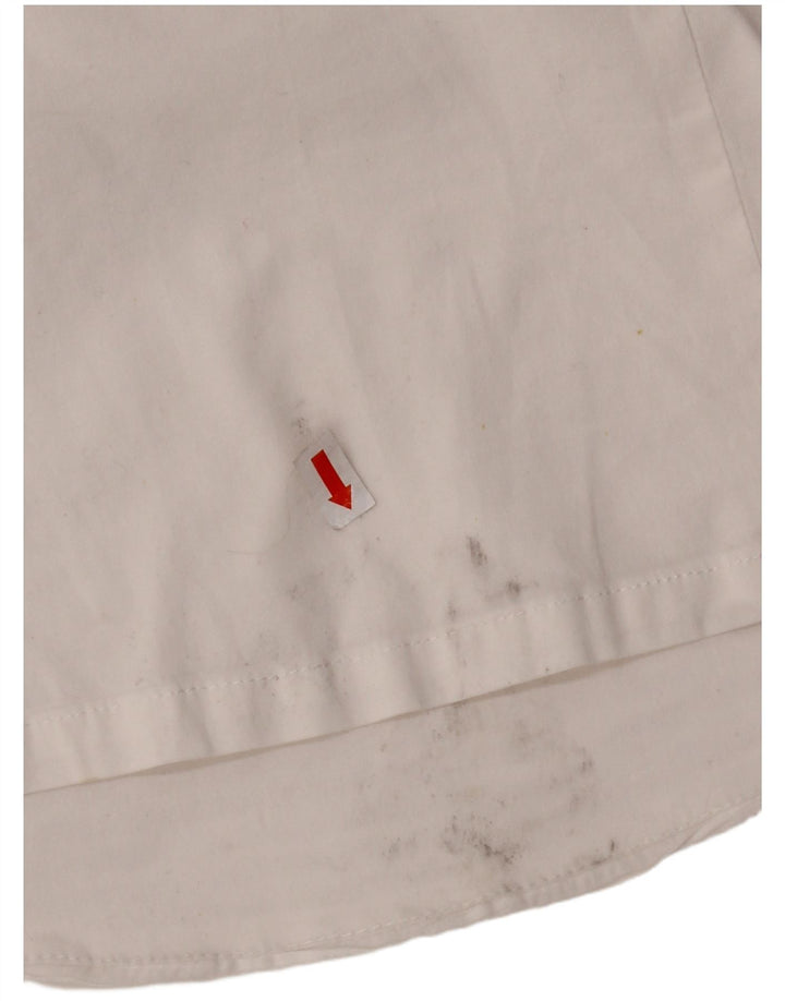 Blusa feminina sem mangas NARACAMICIE Reino Unido 8 pequenas listras brancas de algodão