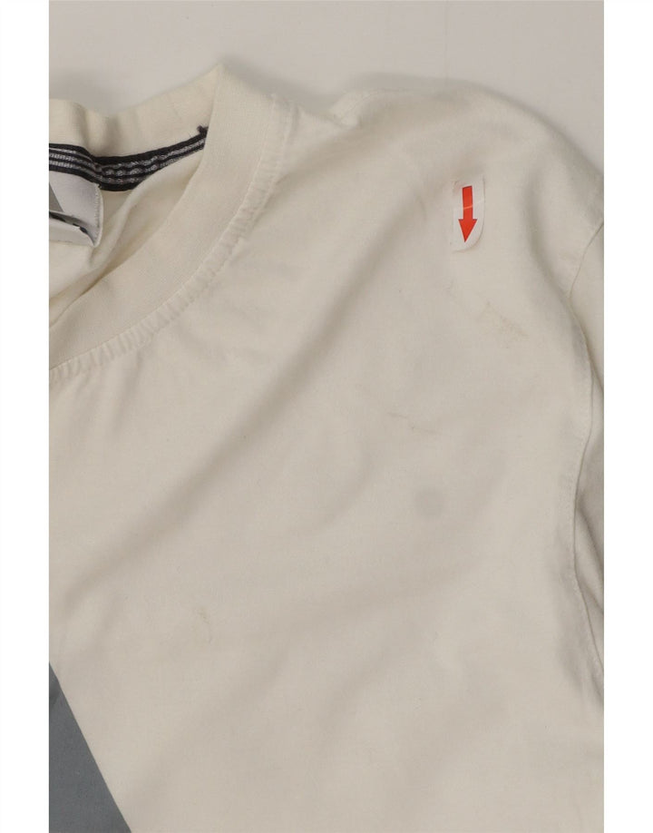 ADIDAS Mens Graphic T-Shirt Top Grande Algodão Branco