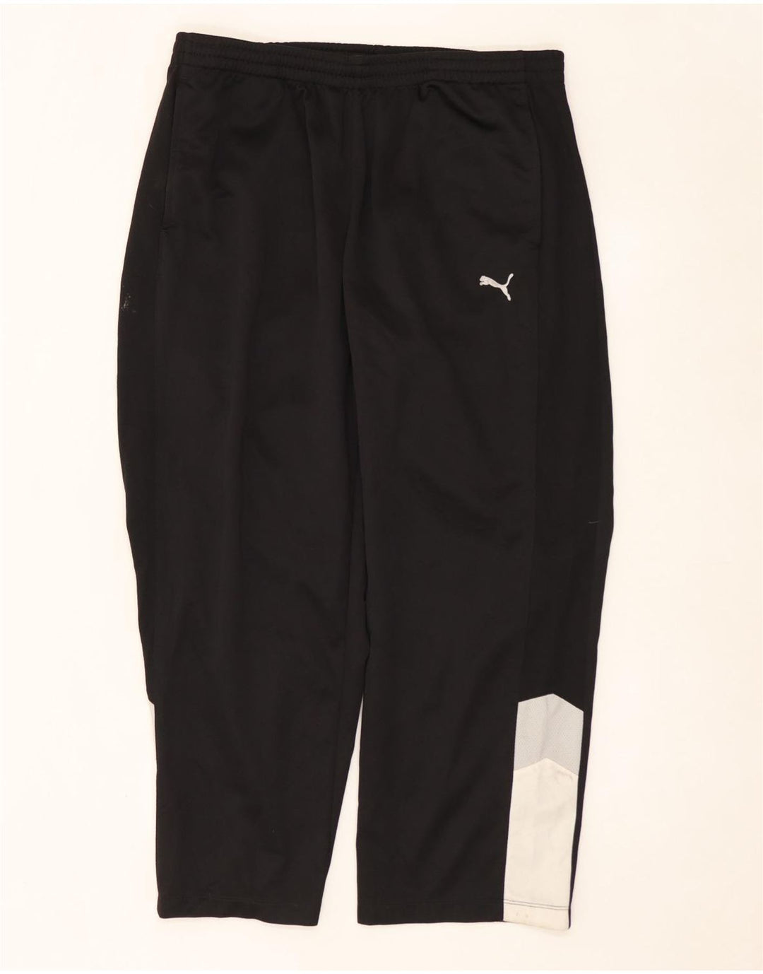 Calça de treino masculina PUMA grande poliéster colorblock preto