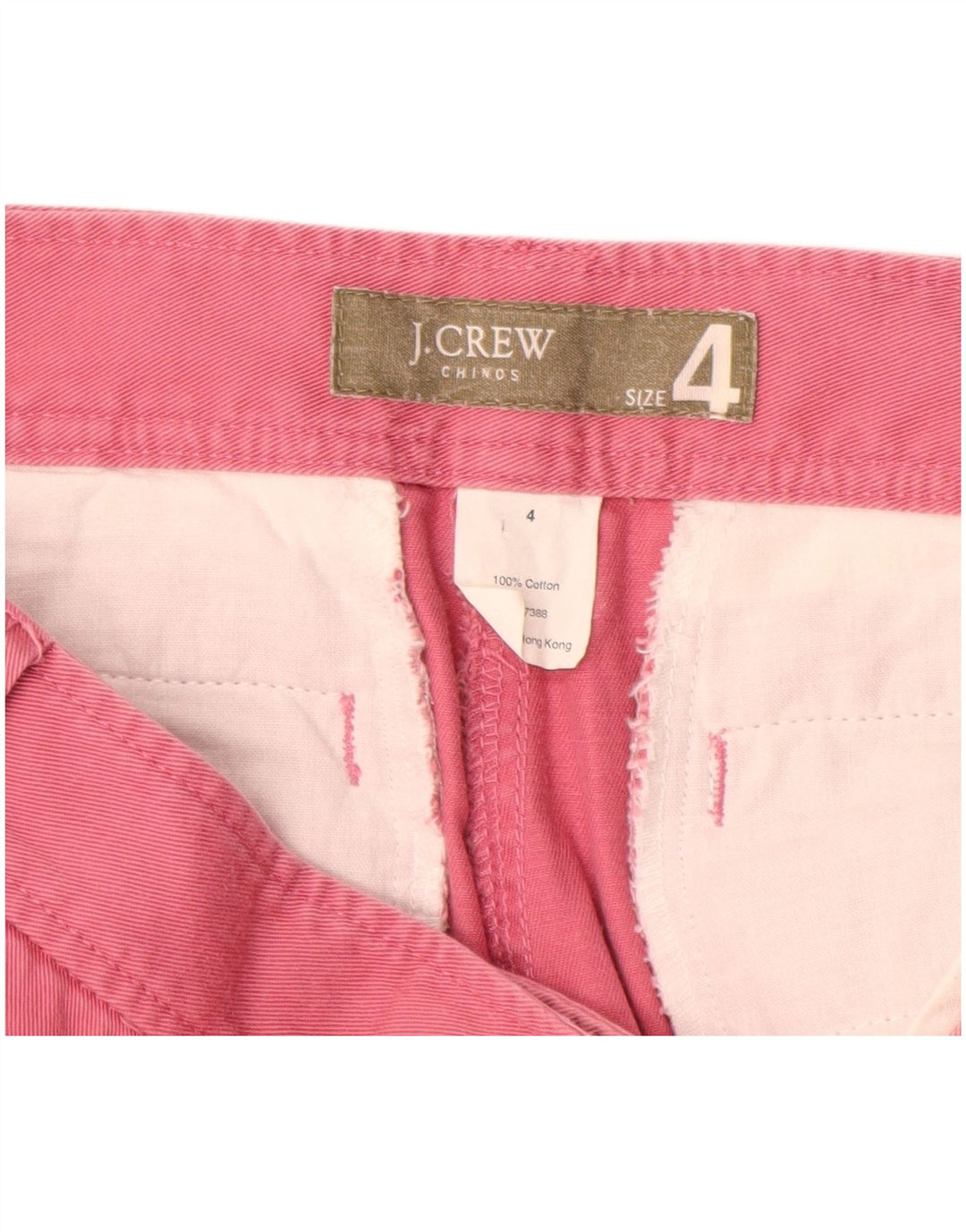 J. CREW Calça Chino Feminina Reta EUA 4 Pequeno W28 L26 Algodão Rosa