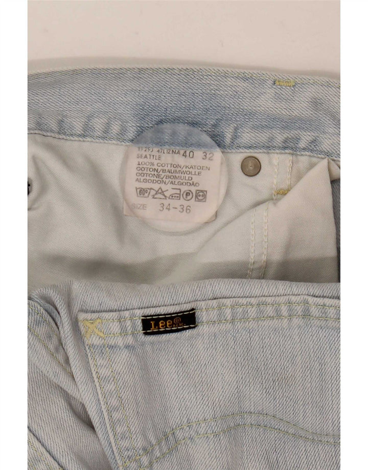 Lee Mens Straight Jeans W34 L30 Azul Algodão