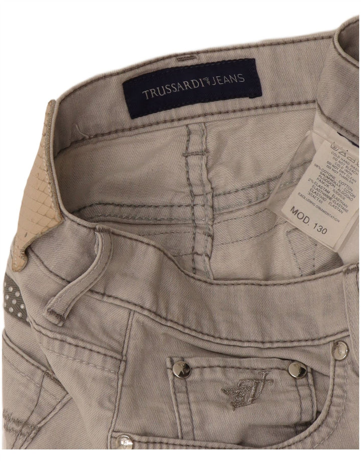 Jeans retos femininos Trussardi W30 L27 algodão cinza