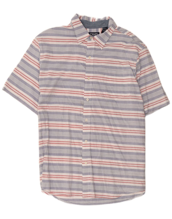 Camisa masculina de manga curta Chaps 2XL algodão listrado multicolorido