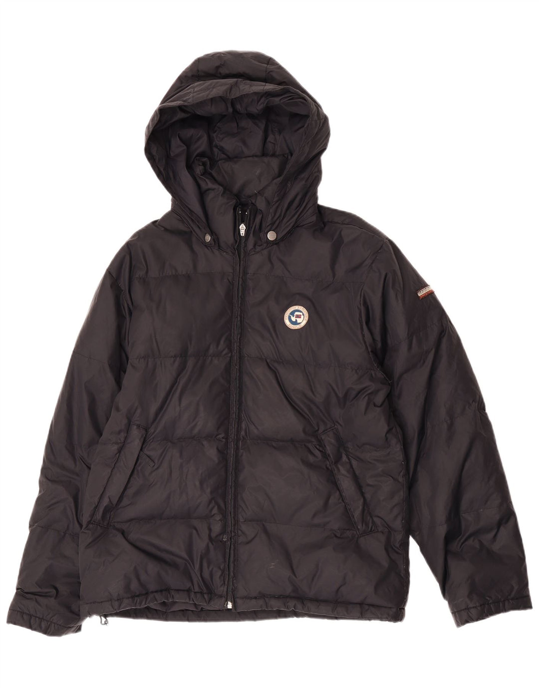 Jaqueta masculina acolchoada com capuz Napapijri UK 38 médio preto