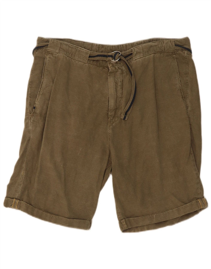 Zara Mens Chino Shorts EU 40 Médio W31 Algodão Cáqui