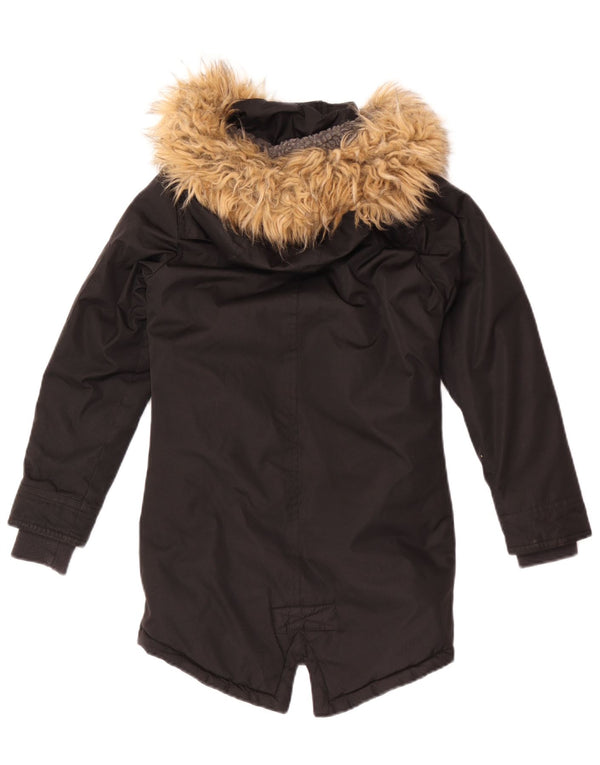 Jaqueta Parka com capuz para meninas Bench 7-8 anos poliéster preto