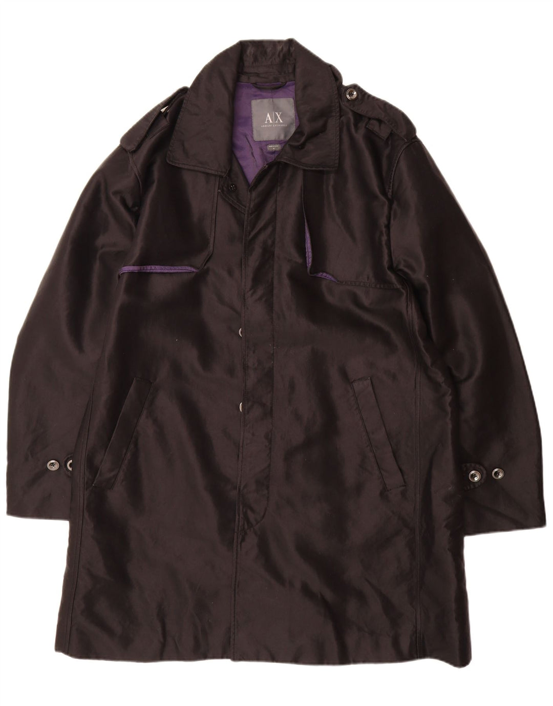 Trench Coat Masculino Armani Exchange Reino Unido 42 XL Algodão Preto