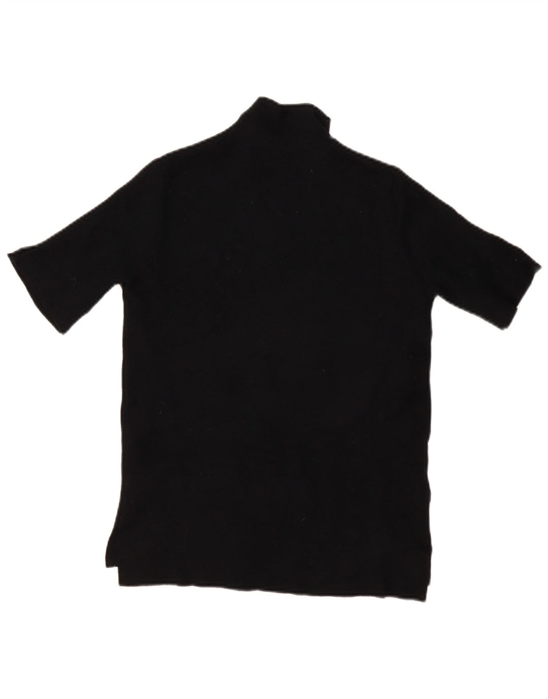 Zara Top feminino de malha de manga curta UK 12 médio preto viscose