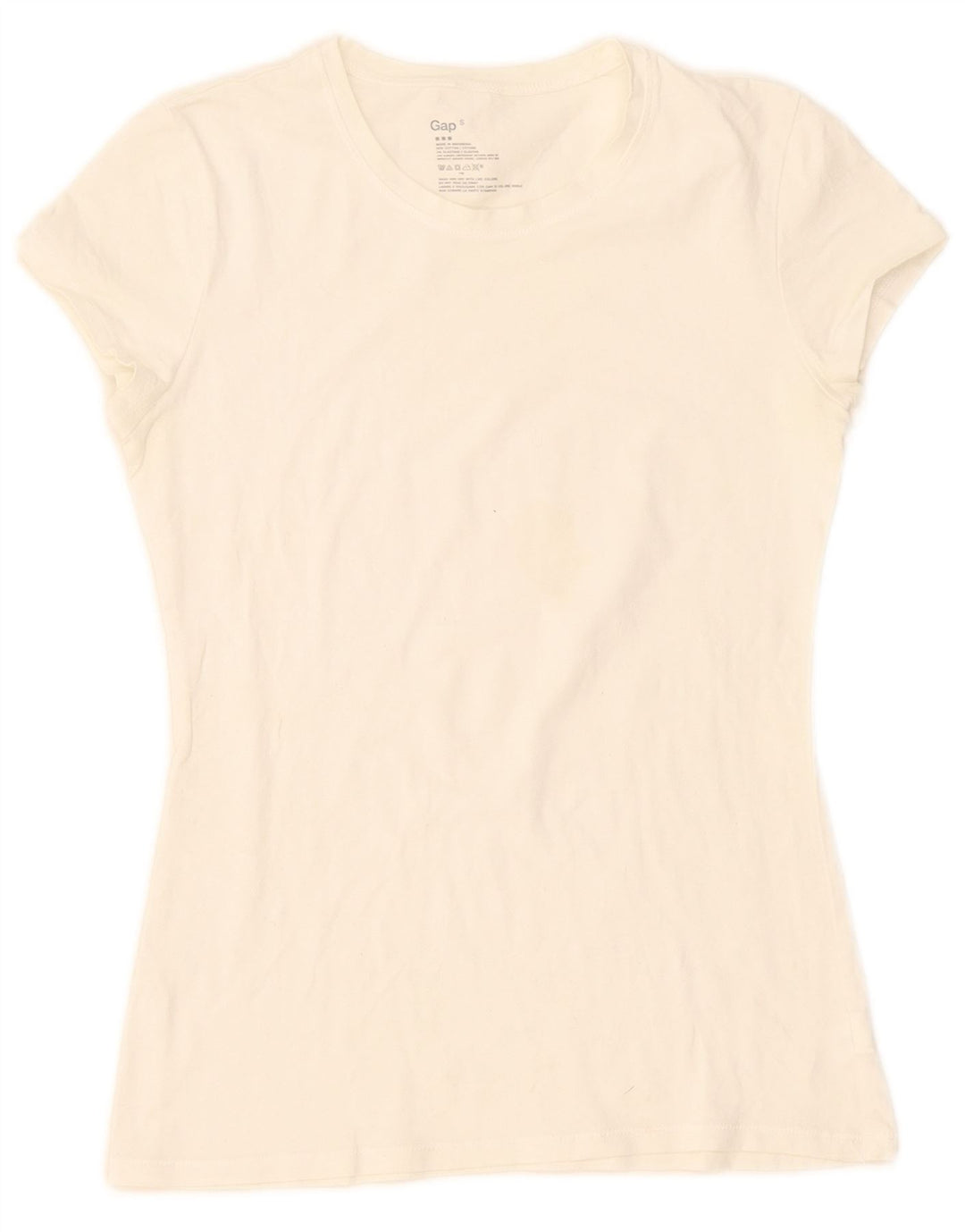 Camiseta feminina Gap UK 10 pequena algodão branco