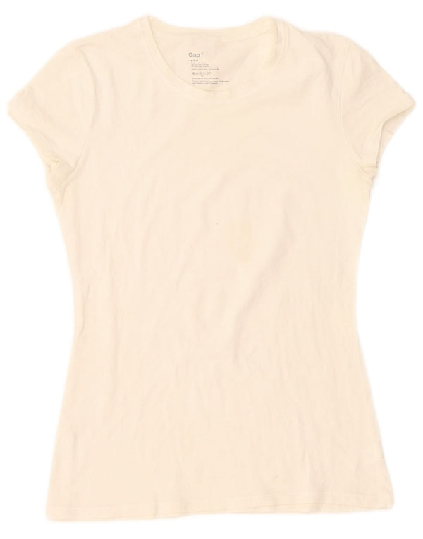 Camiseta feminina Gap UK 10 pequena algodão branco