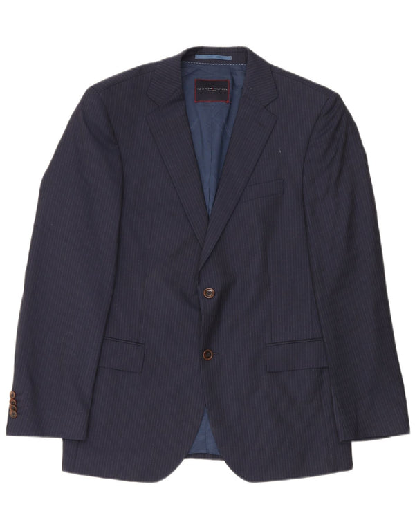 Tommy Hilfiger Jaqueta masculina sob medida Blazer IT 50 grande listra azul marinho
