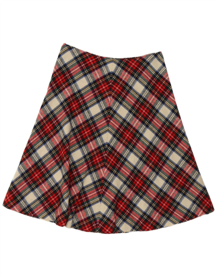 Saia vintage feminina linha A W32 grande xadrez multicolorida
