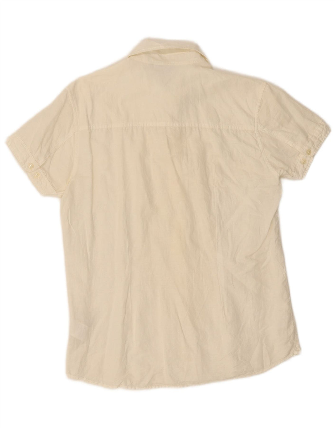 Camisa masculina de manga curta LEE, linho branco médio