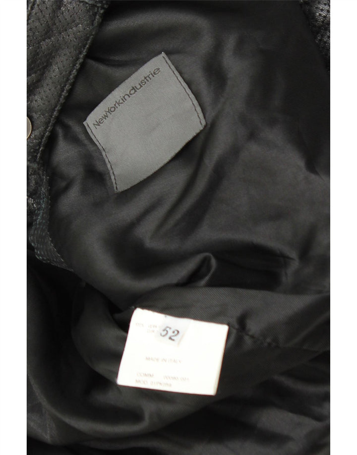 Jaqueta de couro masculina vintage IT 52 XL couro preto