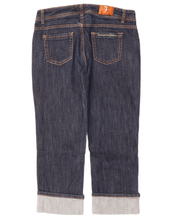 Jeans capri feminino TRUSSARDI W29 L22 algodão azul marinho