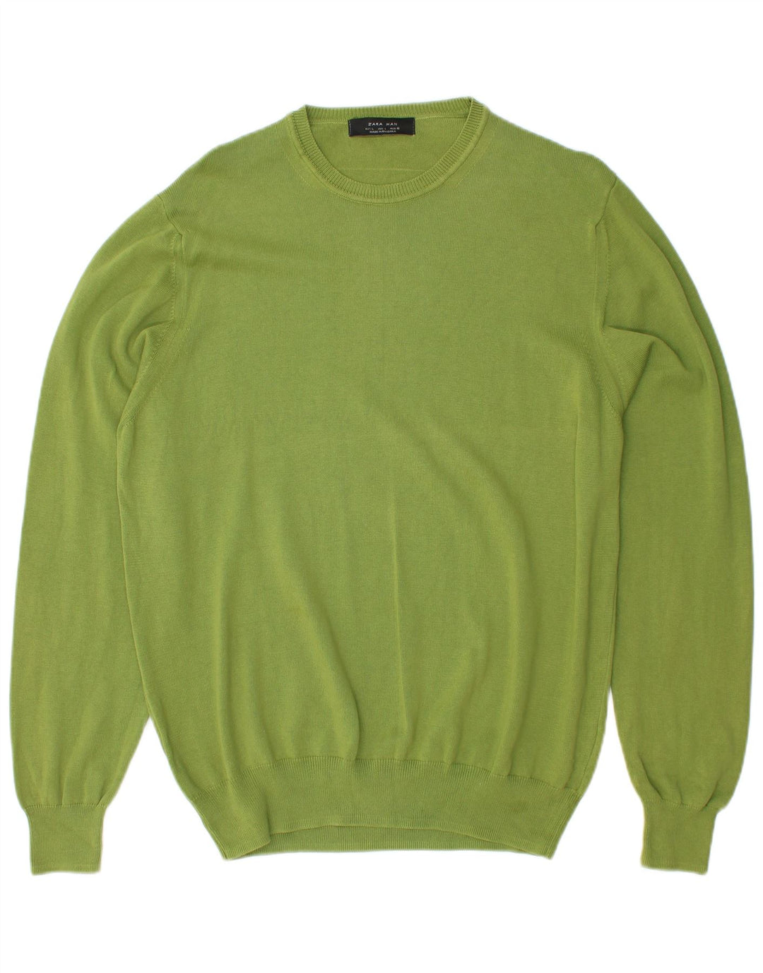 Suéter masculino ZARA com gola redonda grande verde