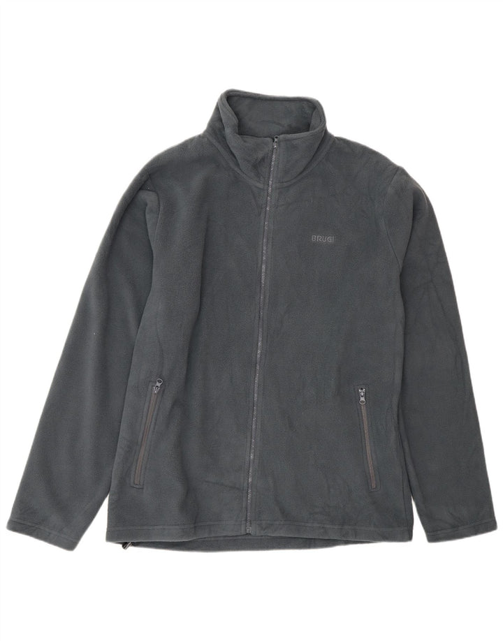 Jaqueta de lã masculina Brugi UK 40 poliéster cinza grande