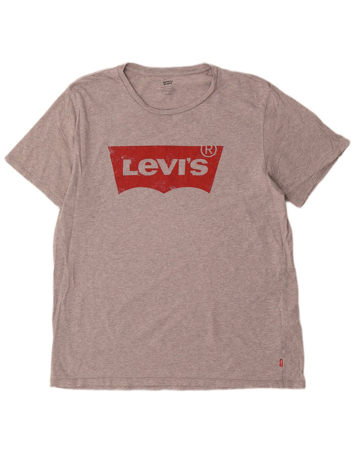 Camiseta gráfica masculina Levi's Top XL algodão cinza