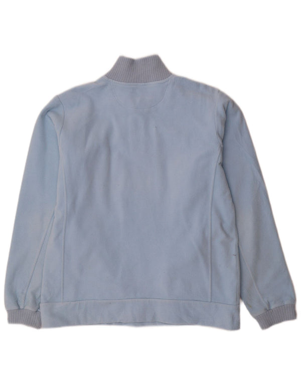 Jumper de lã feminino Champion com zíper e gola UK 16 grande azul poliéster