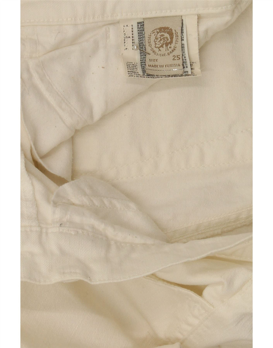 DIESEL Jeans Slim Feminino W25 L27 Algodão Branco
