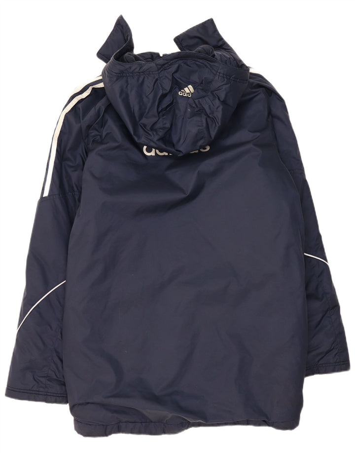 Casaco acolchoado gráfico masculino Adidas UK 36 pequeno azul marinho poliéster