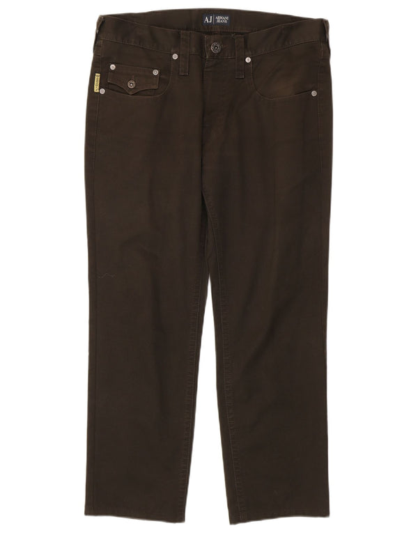 Calça feminina reta casual Armani W31 L26 algodão cáqui