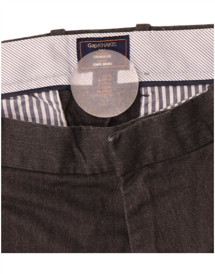 Calça Chino Reta Masculina Gap W33 L34 Algodão Cinza