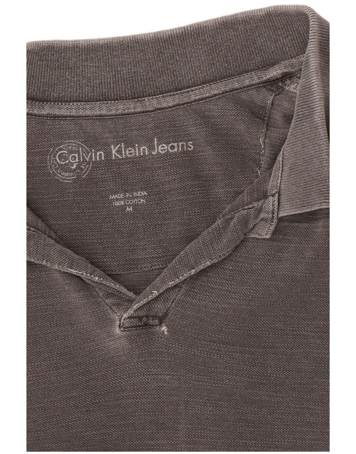 Camisa polo masculina Calvin Klein Jeans algodão cinza médio