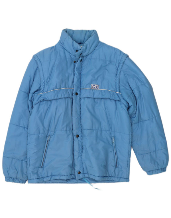 Jaqueta acolchoada masculina vintage IT 48 poliamida azul médio