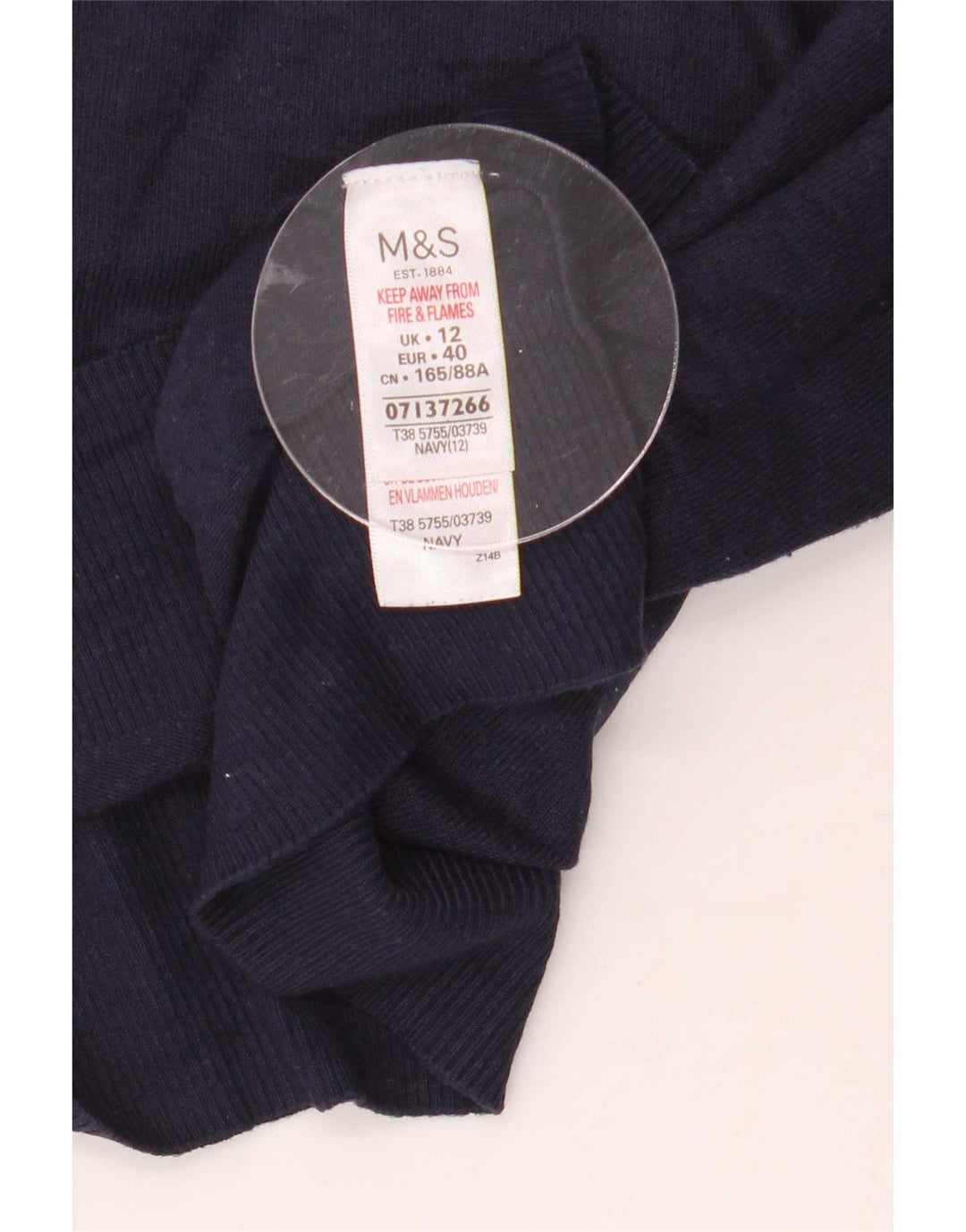 Blusa feminina de manga curta Marks & Spencer Reino Unido 12 médio azul marinho