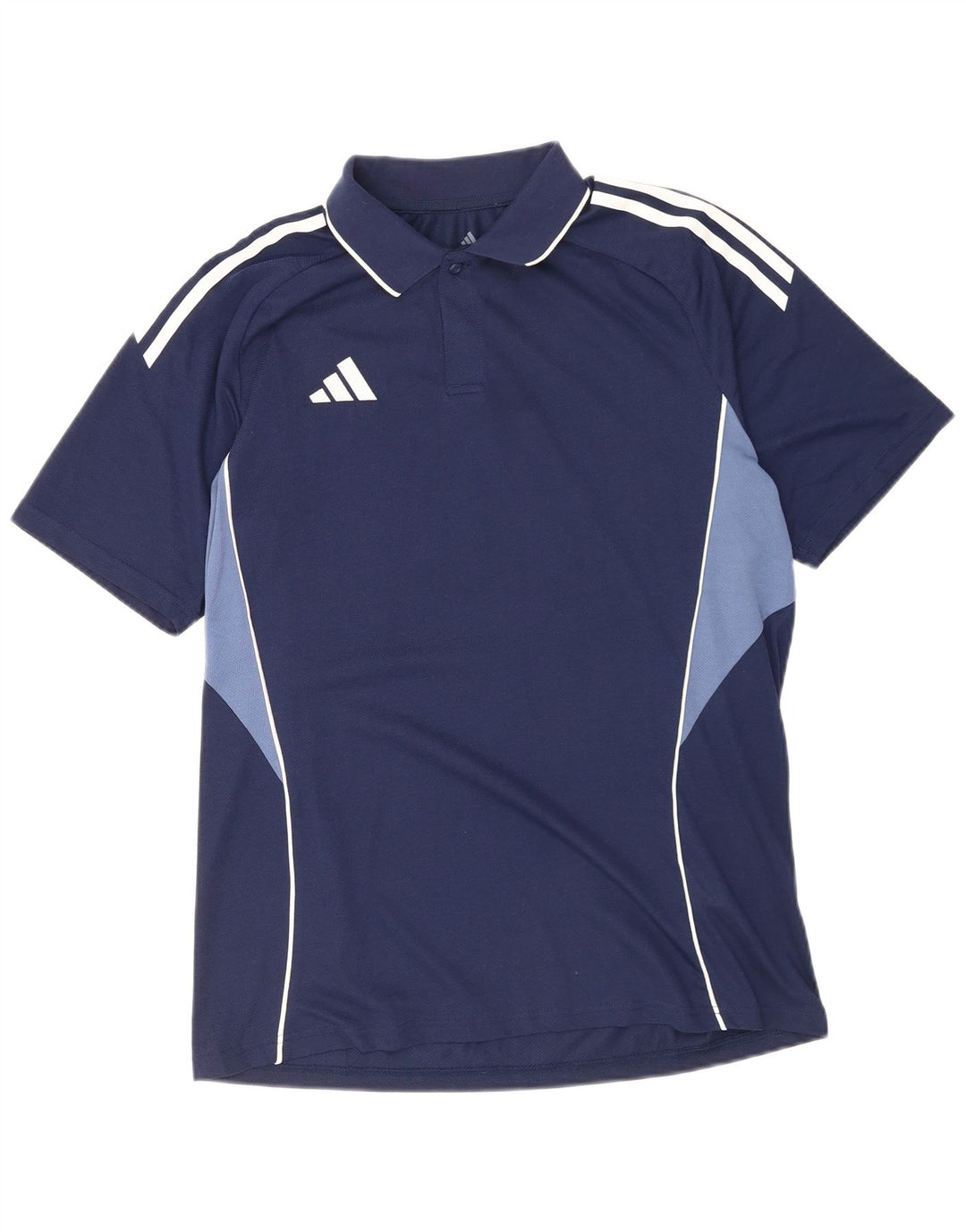 Camisa polo masculina Adidas Regular Fit médio azul marinho colorblock poliéster