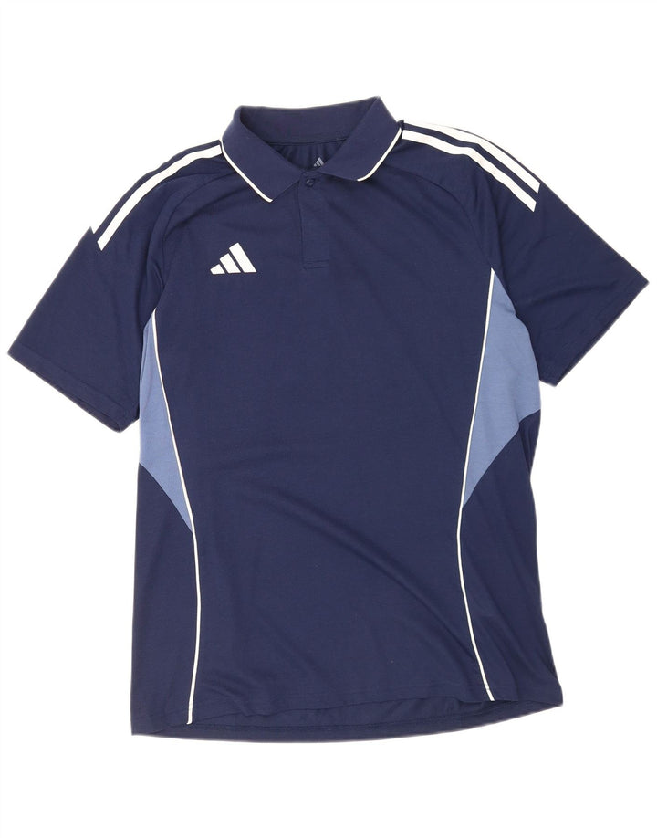 Camisa polo masculina Adidas Regular Fit médio azul marinho colorblock poliéster