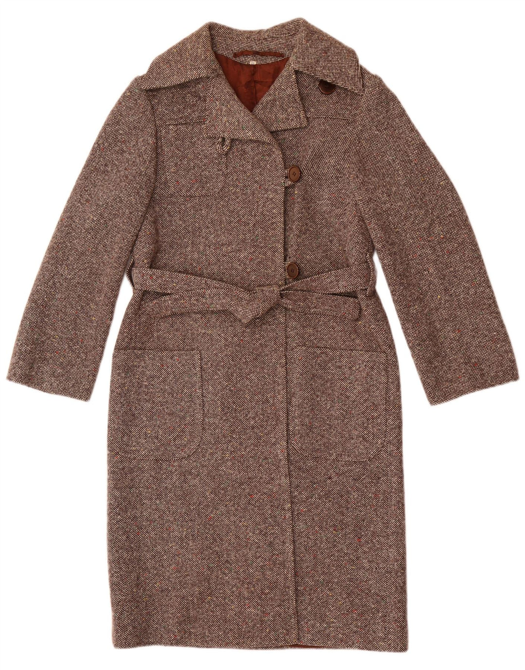 Sobretudo feminino vintage IT 42 marrom médio manchado