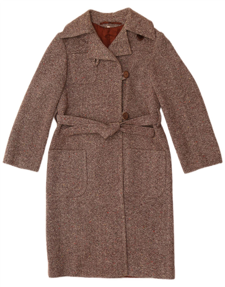 Sobretudo feminino vintage IT 42 marrom médio manchado