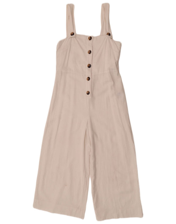 Macacão feminino sem mangas Topshop UK 8 pequeno linho branco