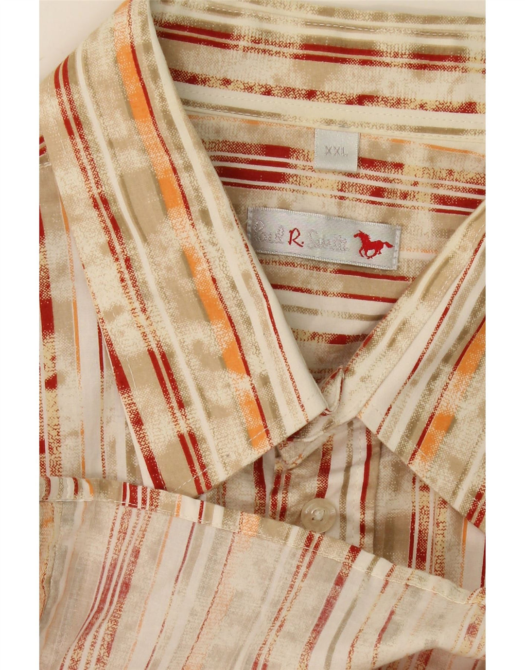 Camisa masculina de manga curta PAUL SMITH 2XL listrada bege