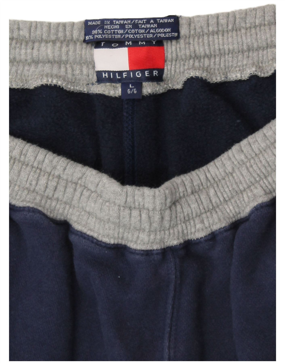 Calça esportiva masculina Tommy Hilfiger com estampa gráfica grande azul marinho
