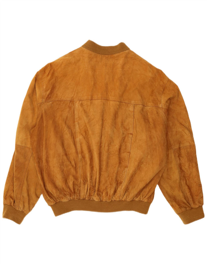 Jaqueta bomber masculina vintage de camurça IT 58 4XL marrom