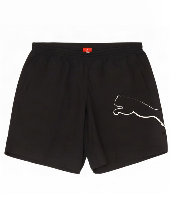 Shorts esportivos gráficos masculinos Puma grandes pretos