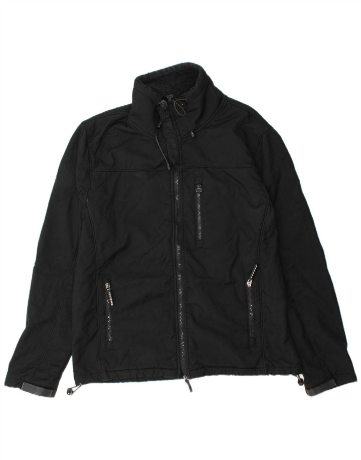 Jaqueta corta-vento masculina SUPERDRY Windtrekker UK 46 3XL poliéster preto